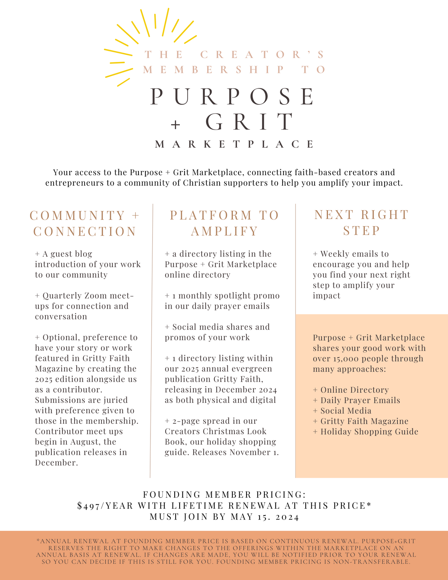 Creator's Membership for the Purpose + Grit Marketplace Founding Member