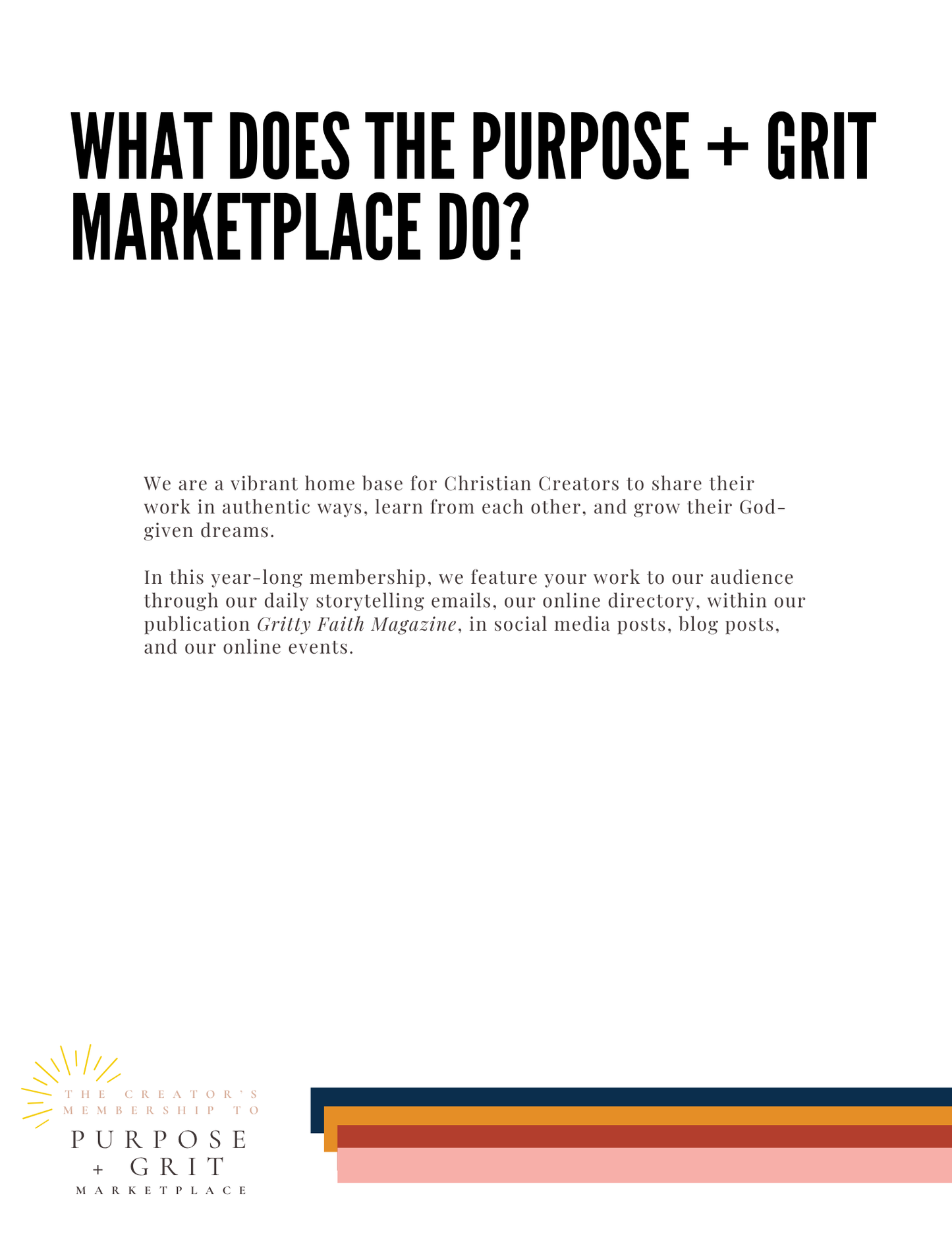 Creator’s Membership for the Purpose + Grit Marketplace