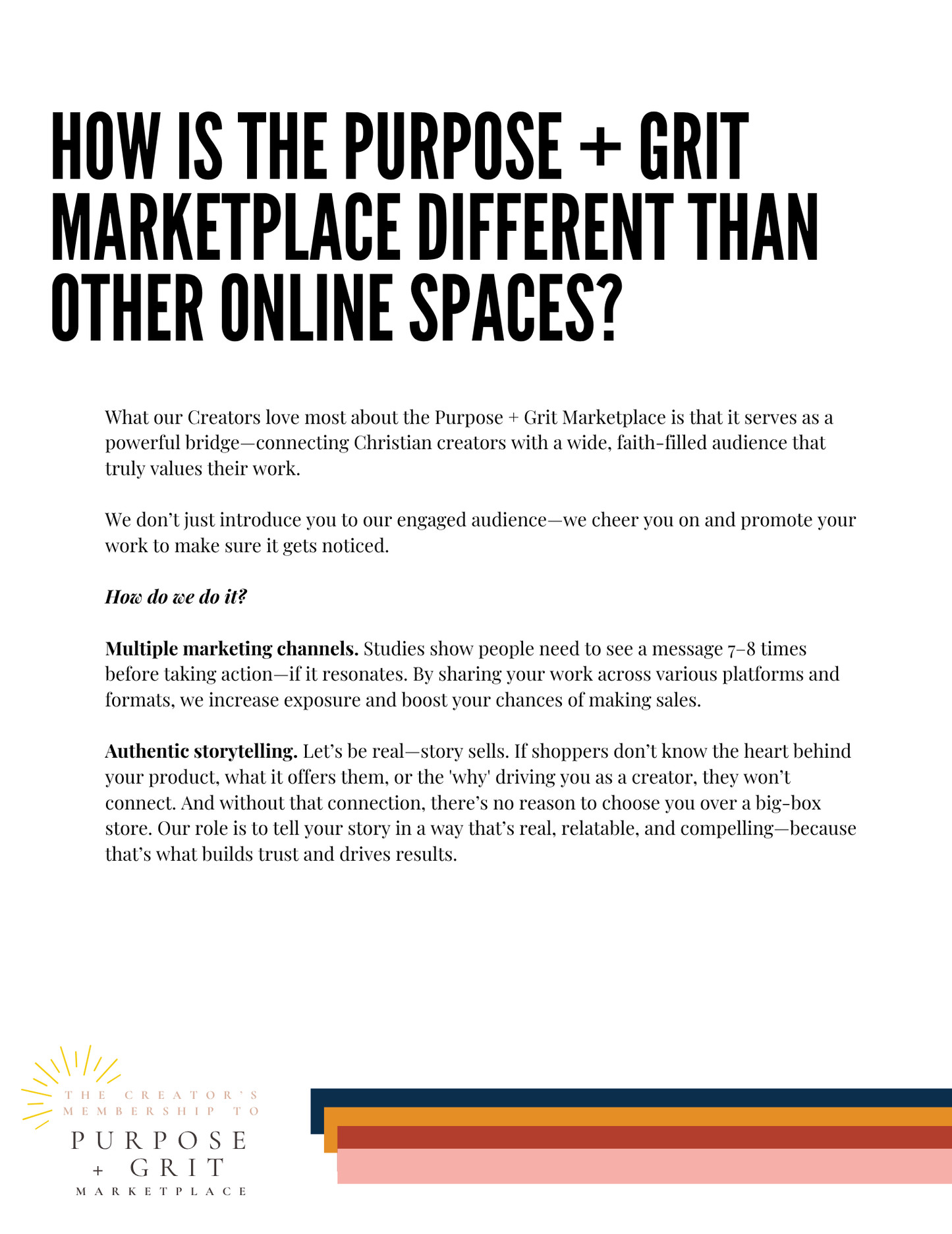 Creator’s Membership for the Purpose + Grit Marketplace