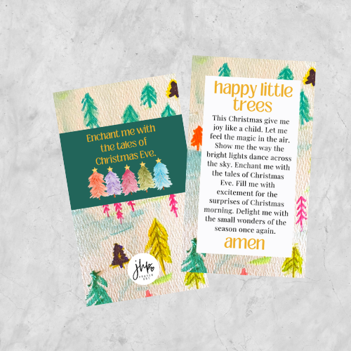 Happy Little Trees Prayer Card