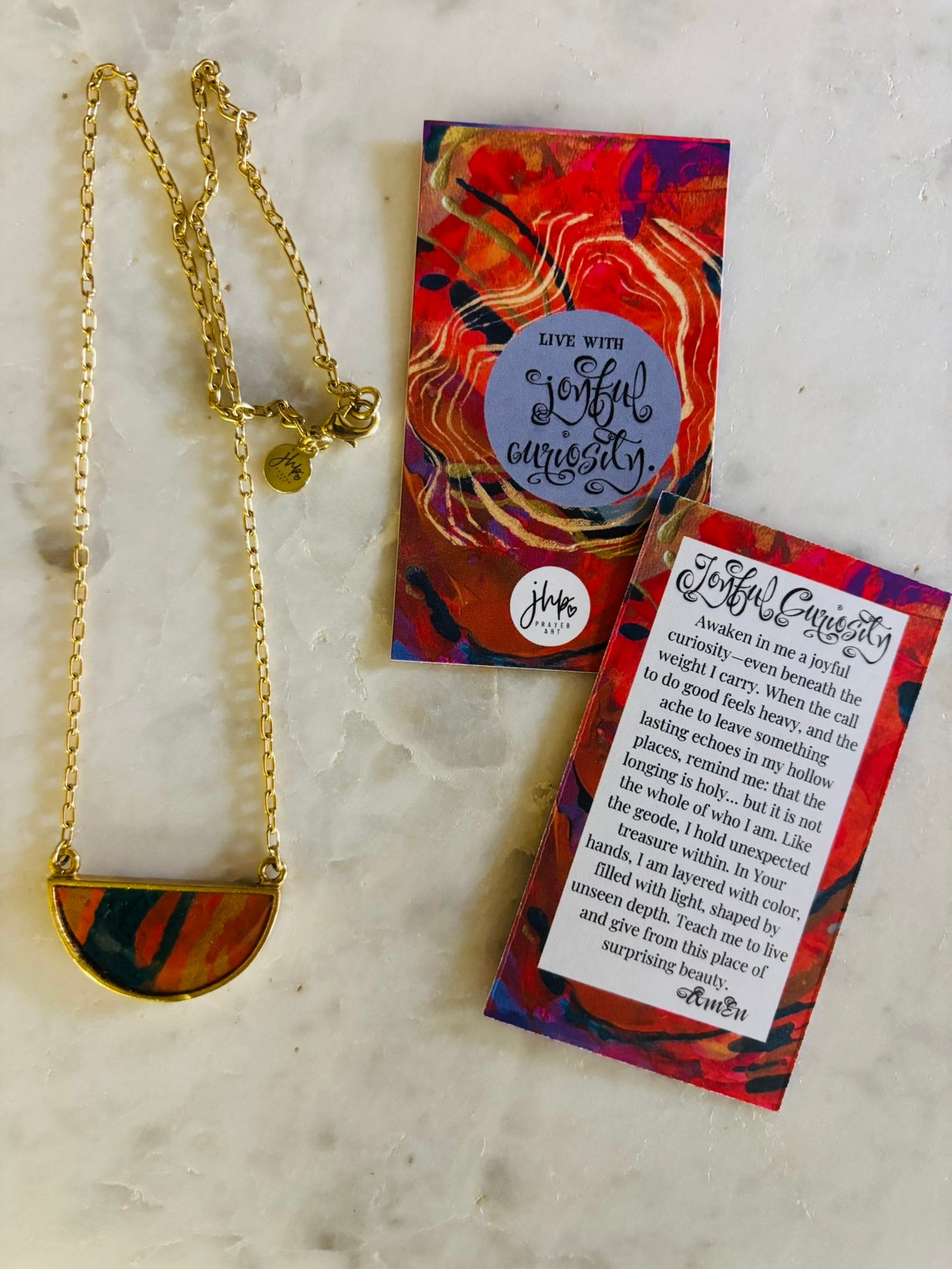 "Joyful Curiosity" – A jhp, Prayer Art Signature Original Necklace (1)