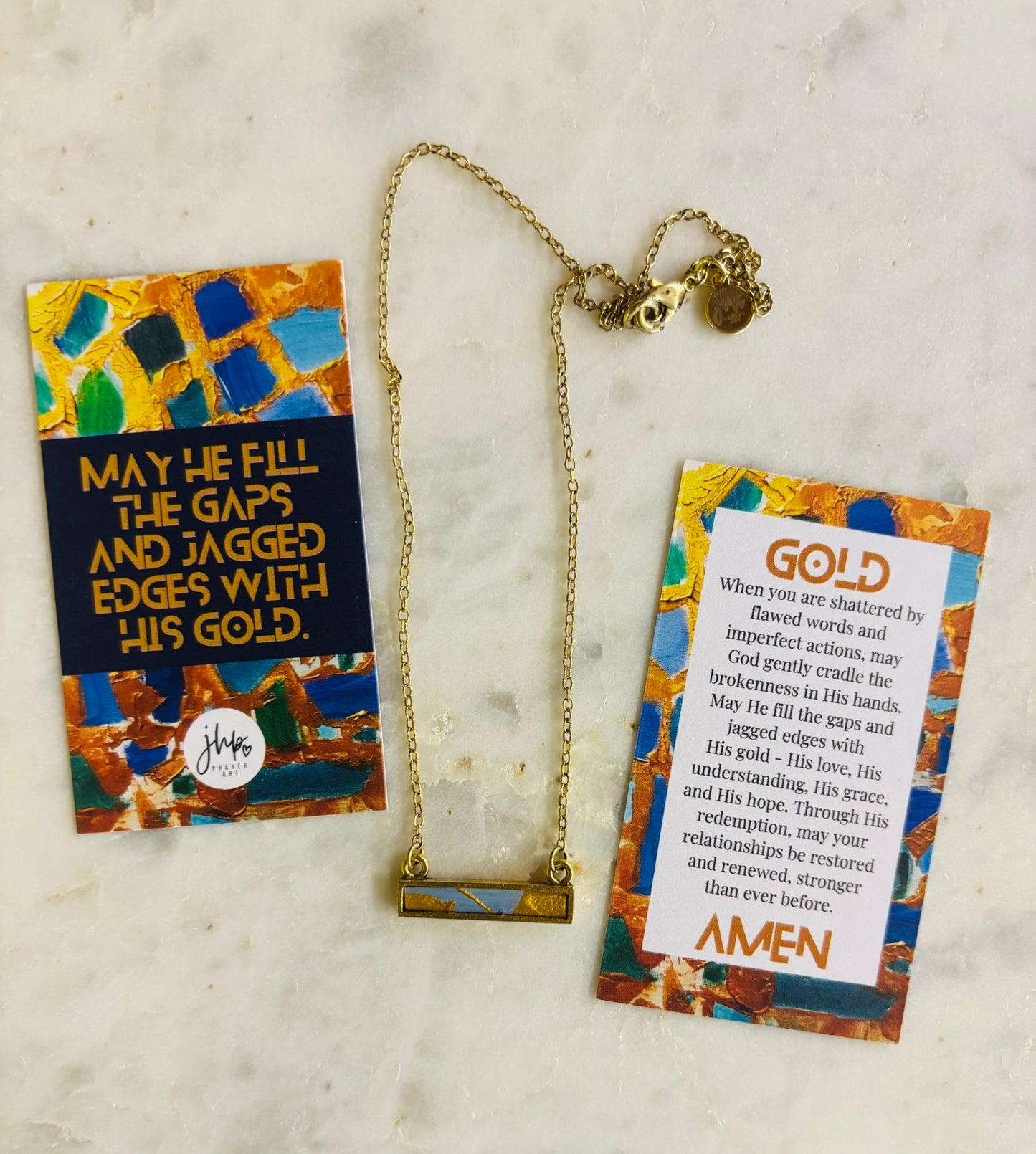"Gold" – A jhp, Prayer Art Signature Original Necklace (1)