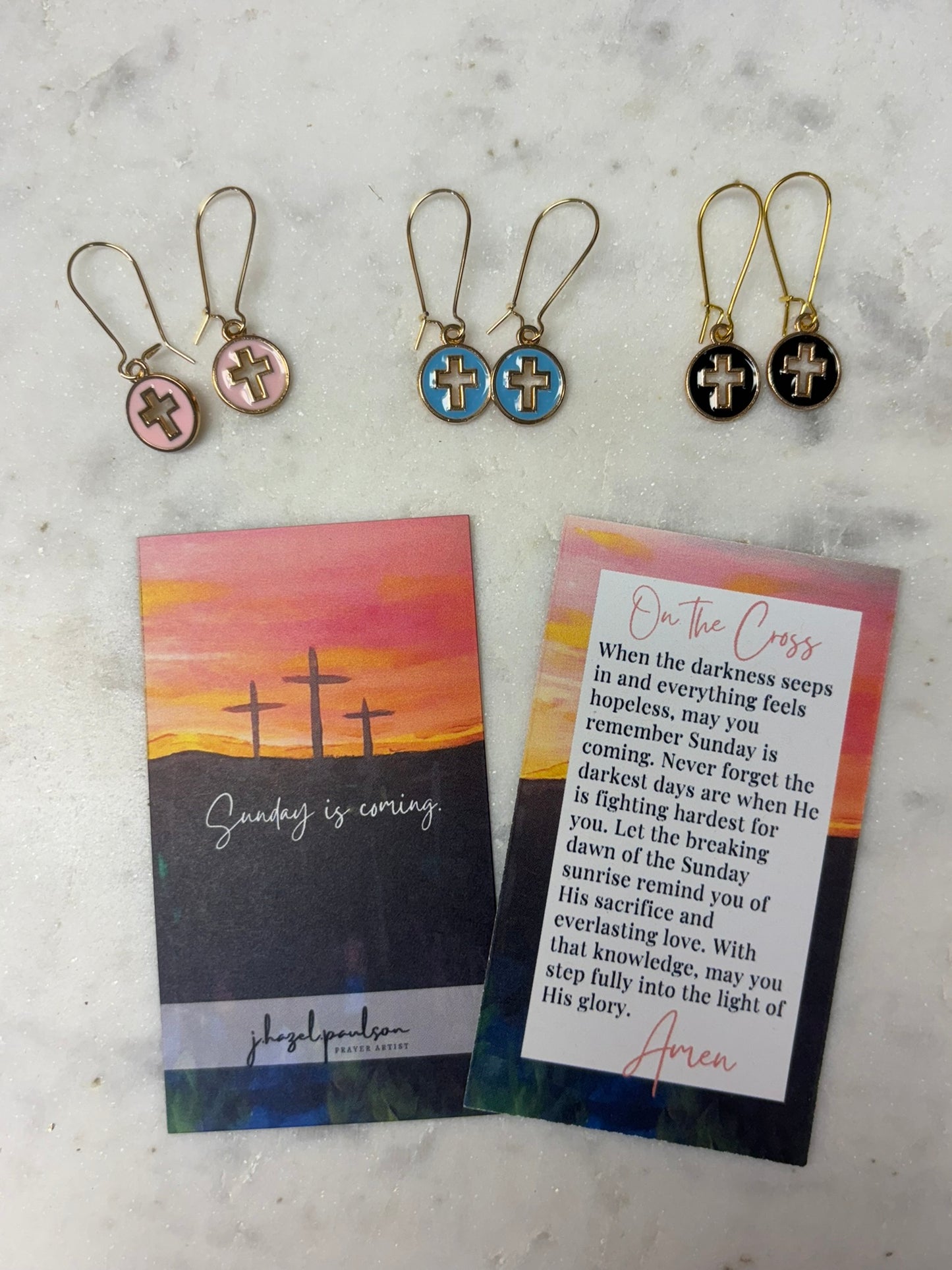 On the Cross Earrings (Circle Cross)