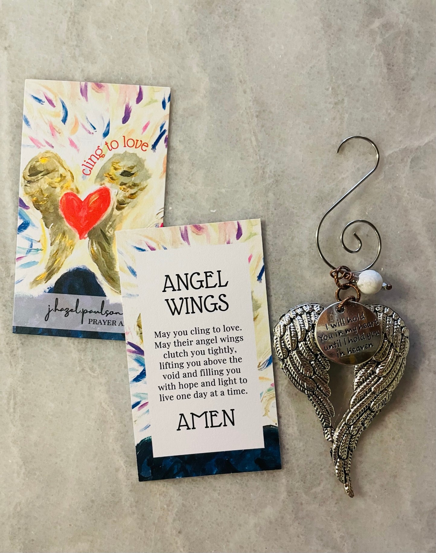 Angel Wings AMEN Charm Ornament for the Grieving Heart