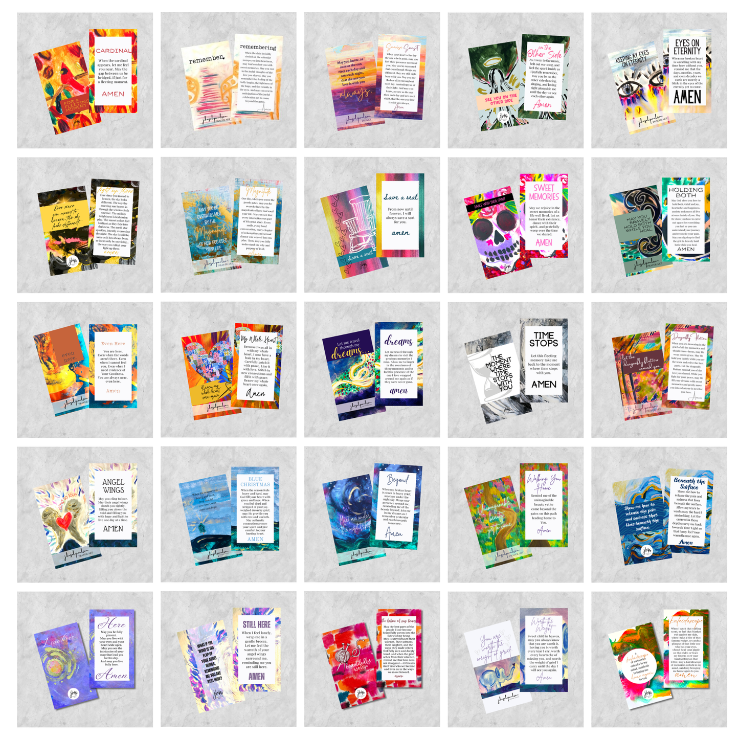 When the Words Are Hard to Find Prayer Cards | 25 Christian Grief Prayers