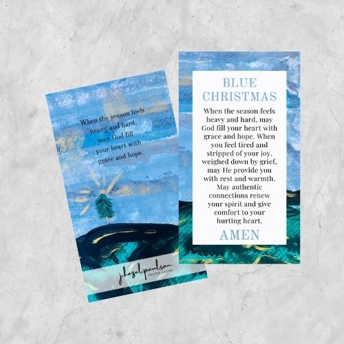 Blue Christmas Prayer Card