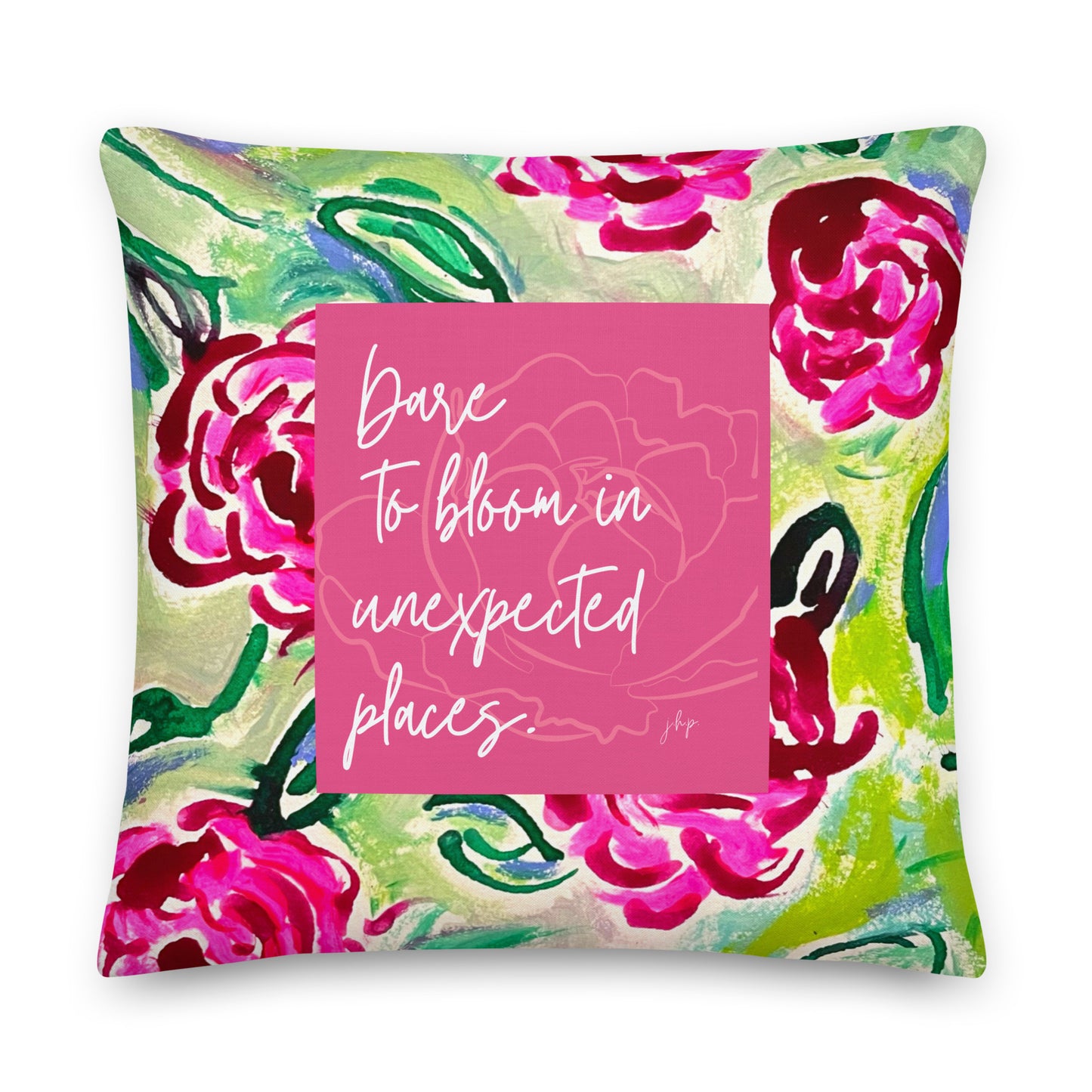Daring to Bloom Throw Pillow