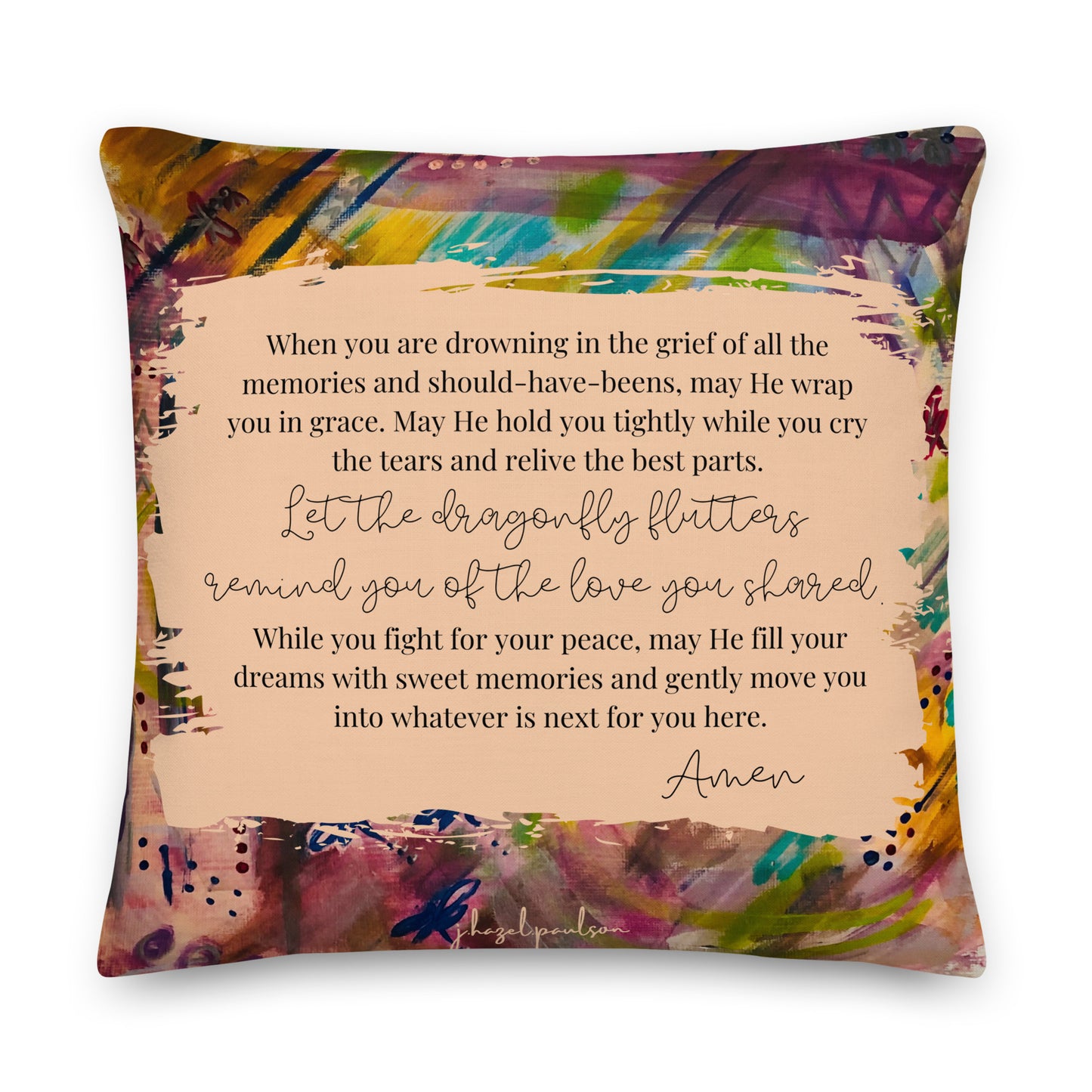 Dragonfly Flutters Throw Pillow