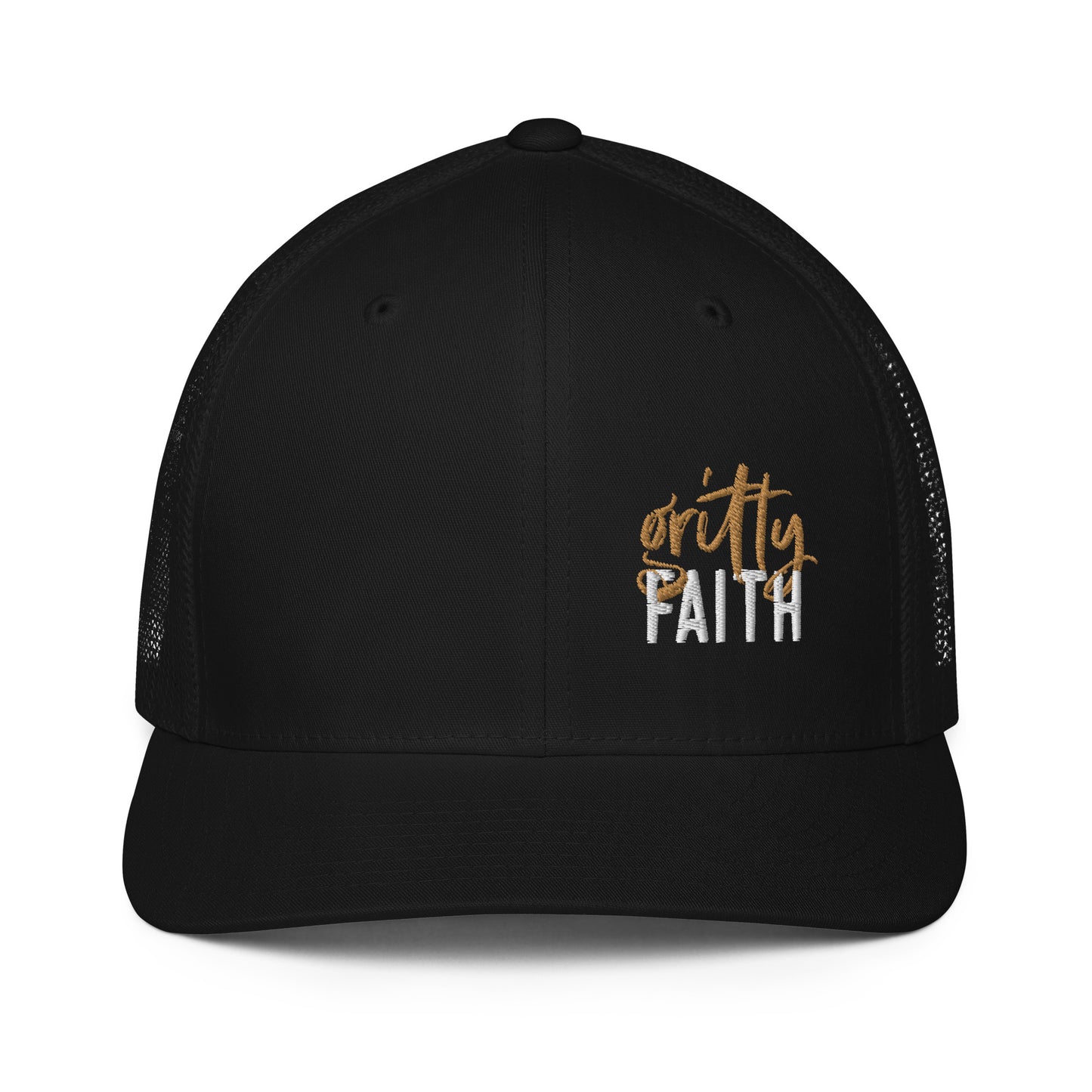 Gritty Faith Closed-back Trucker Cap Gold/White Logo