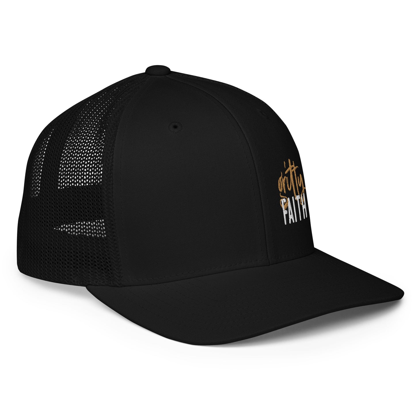 Gritty Faith Closed-back Trucker Cap Gold/White Logo