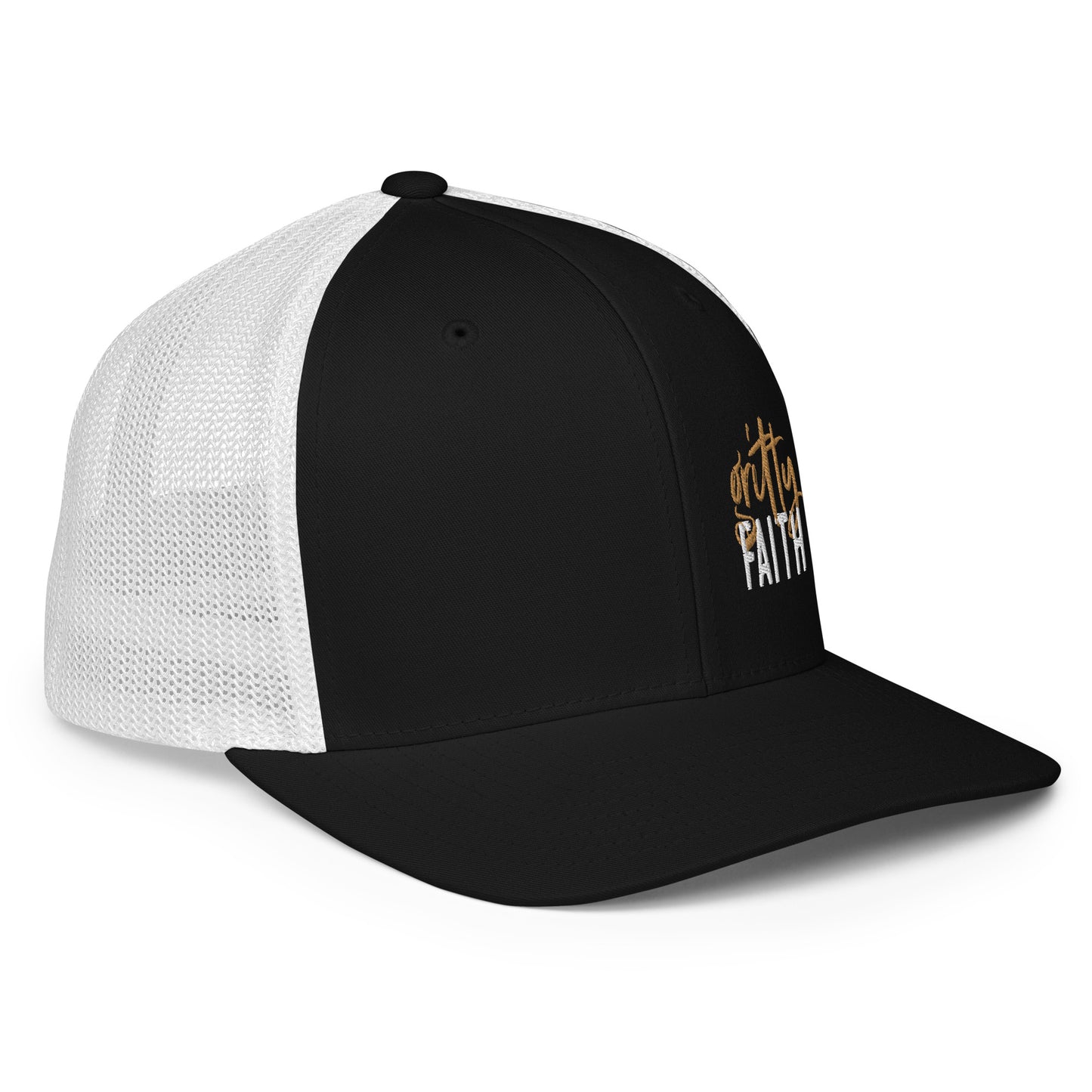 Gritty Faith Closed-back Trucker Cap Gold/White Logo