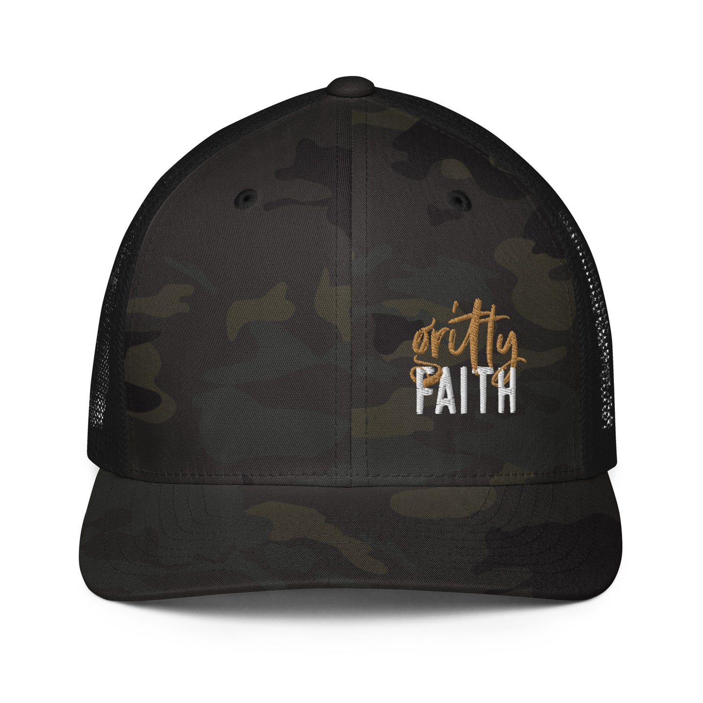 Gritty Faith Closed-back Trucker Cap Gold/White Logo
