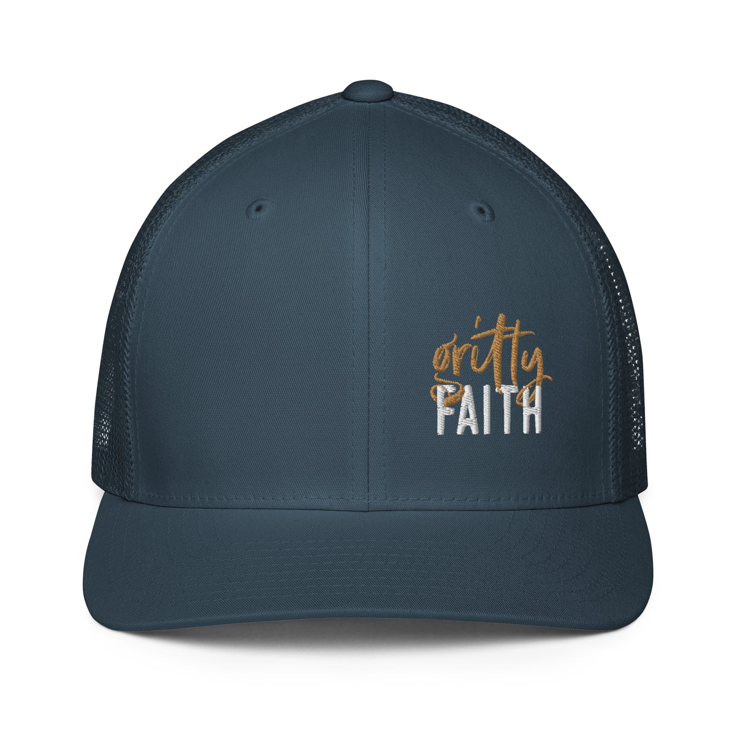 Gritty Faith Closed-back Trucker Cap Gold/White Logo