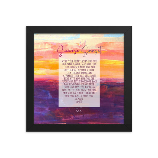 Sunrise Sunset Framed Print (Sizes Vary)