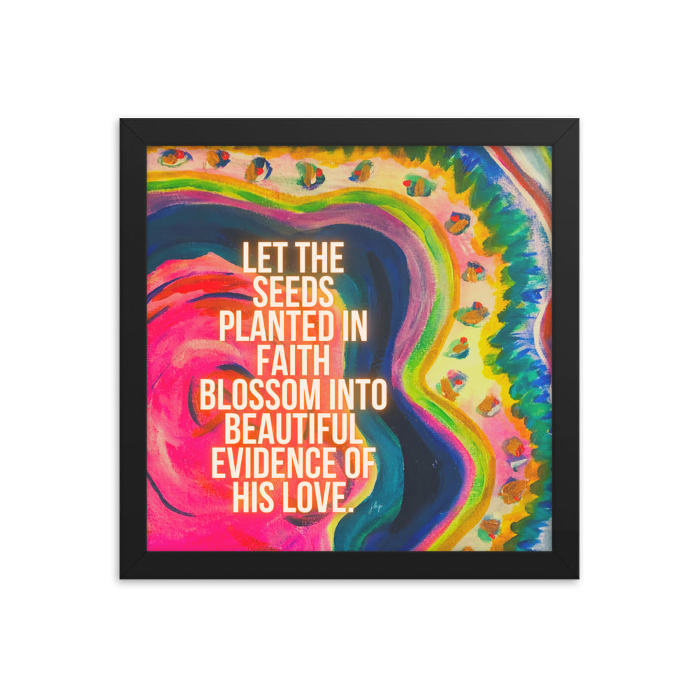 grit for planting seeds Planting Seeds Framed Print 12x12"