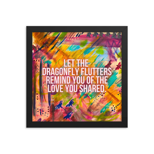 Dragonfly Flutters Framed Print 12x12"