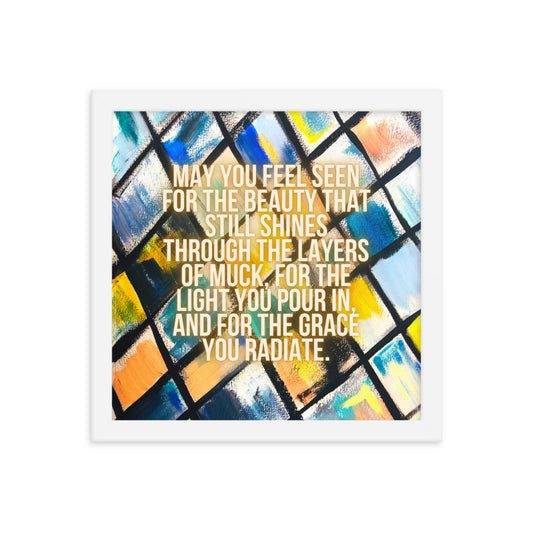 Stained Glass Framed Print 12x12"