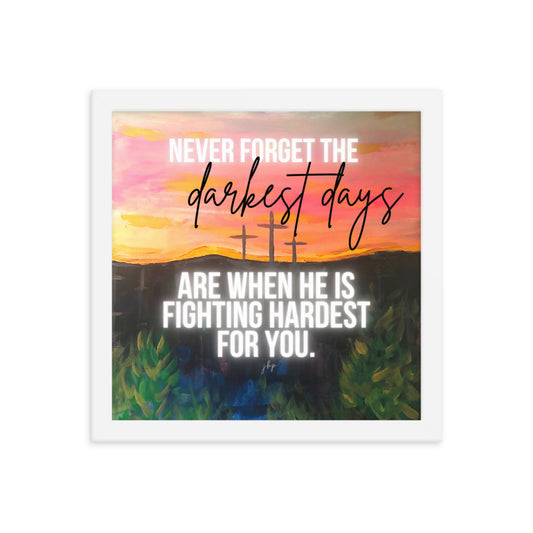 On the Cross Framed Print 12x12"