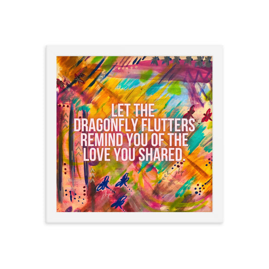 Dragonfly Flutters Framed Print 12x12"