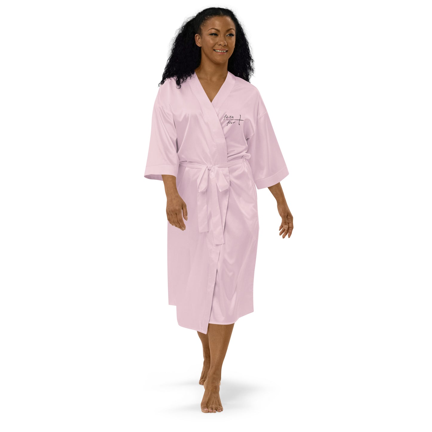 Faith Over Fear Satin robe