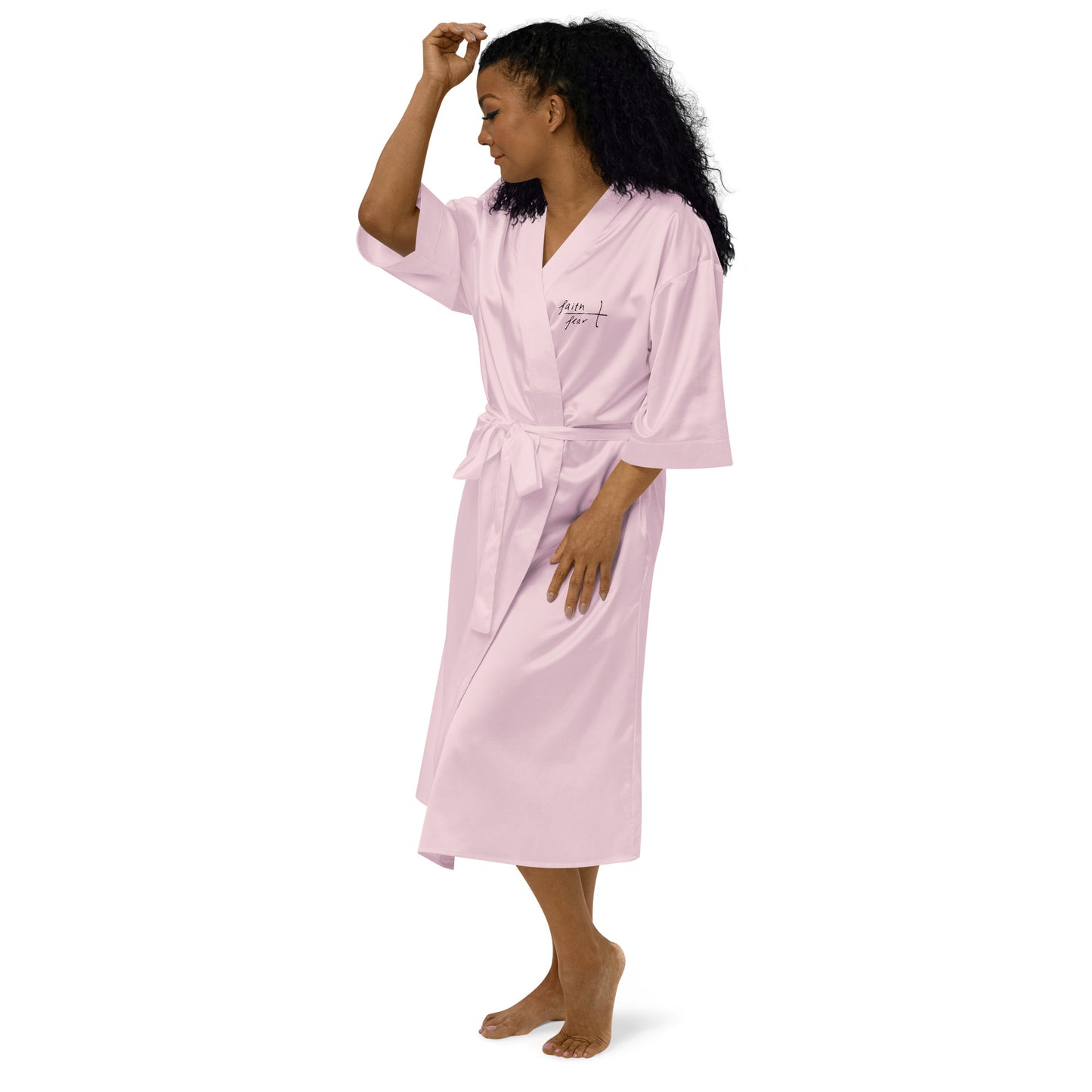 Faith Over Fear Satin robe