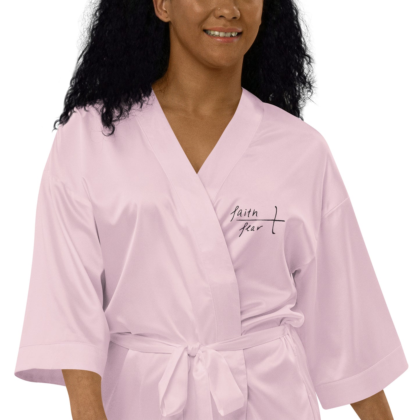 Faith Over Fear Satin robe