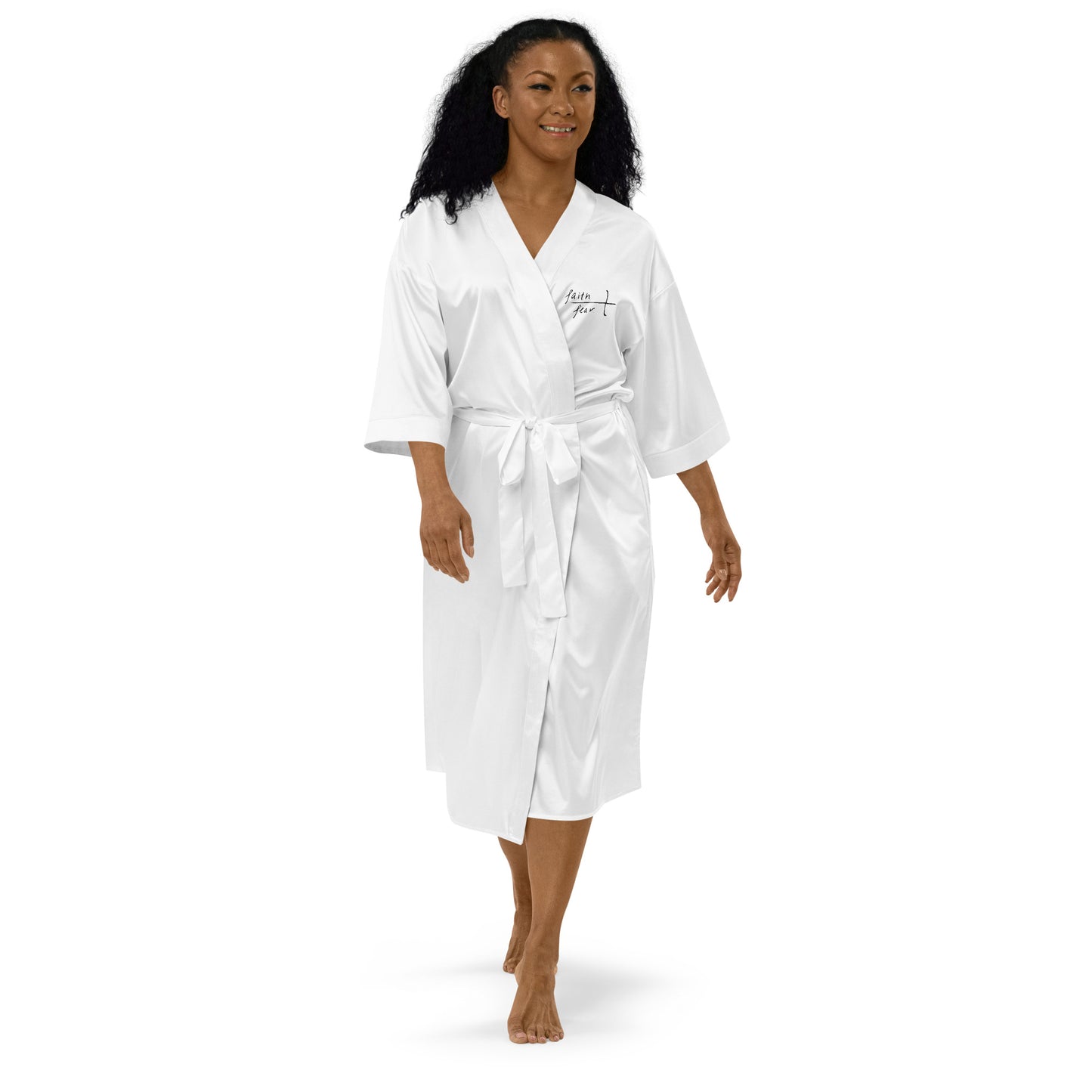 Faith Over Fear Satin robe