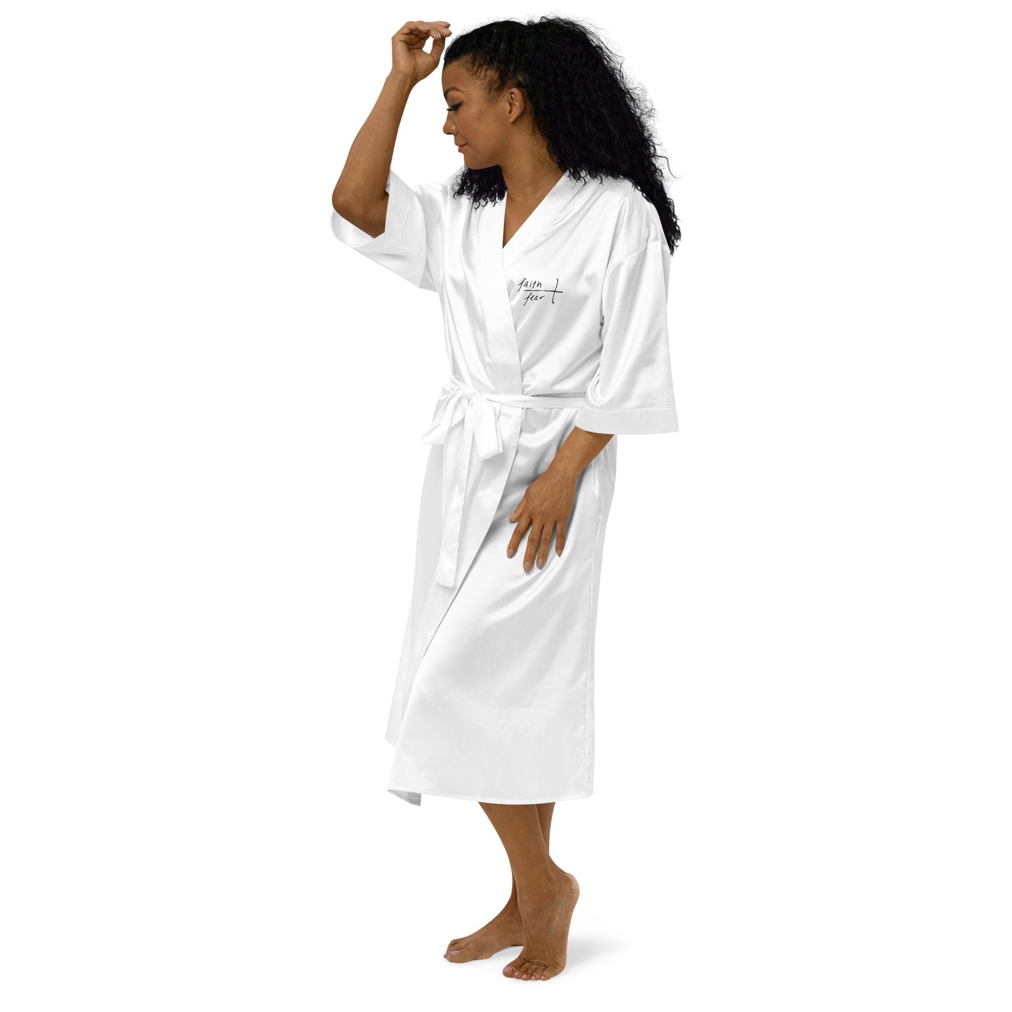 Faith Over Fear Satin robe