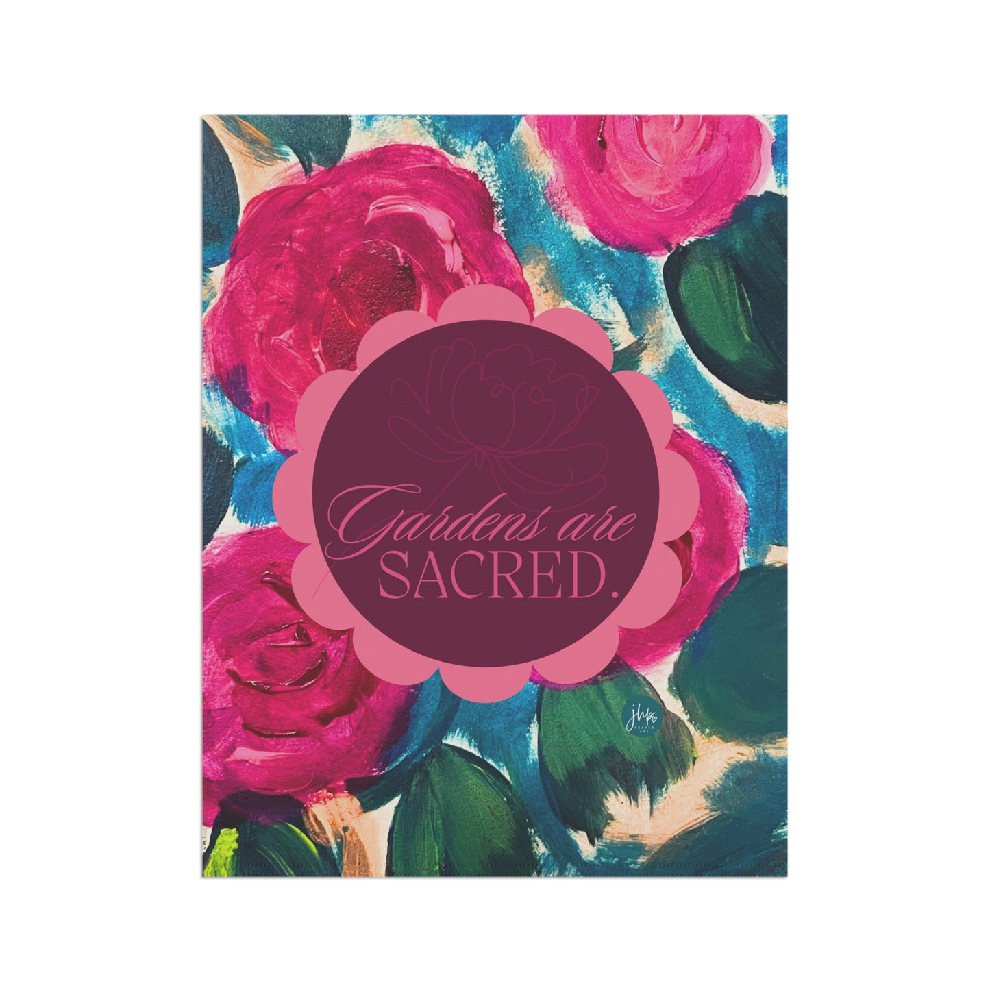 Garden Flag — “Gardens Are Sacred” Floral Decorative House & Garden Banner