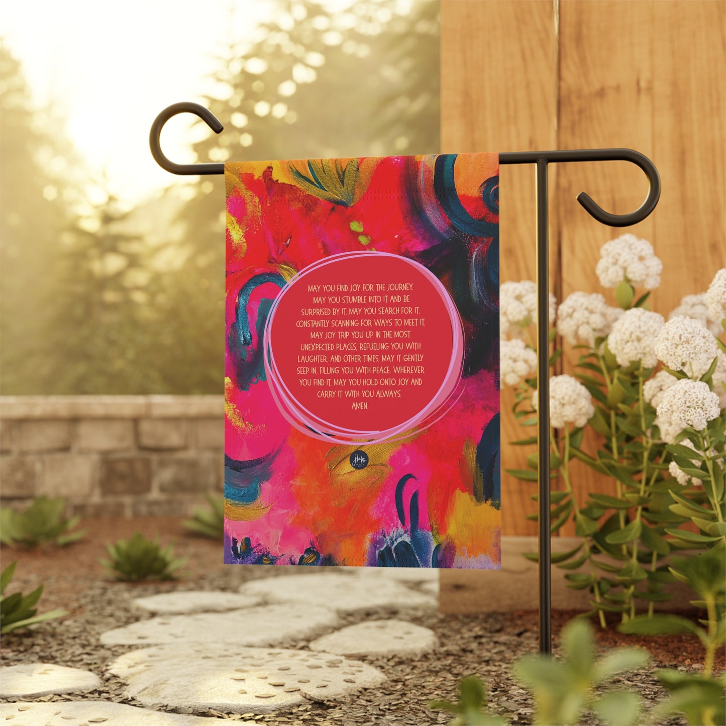 Garden Flag — "Joy for the Journey" Colorful Inspirational Yard Banner