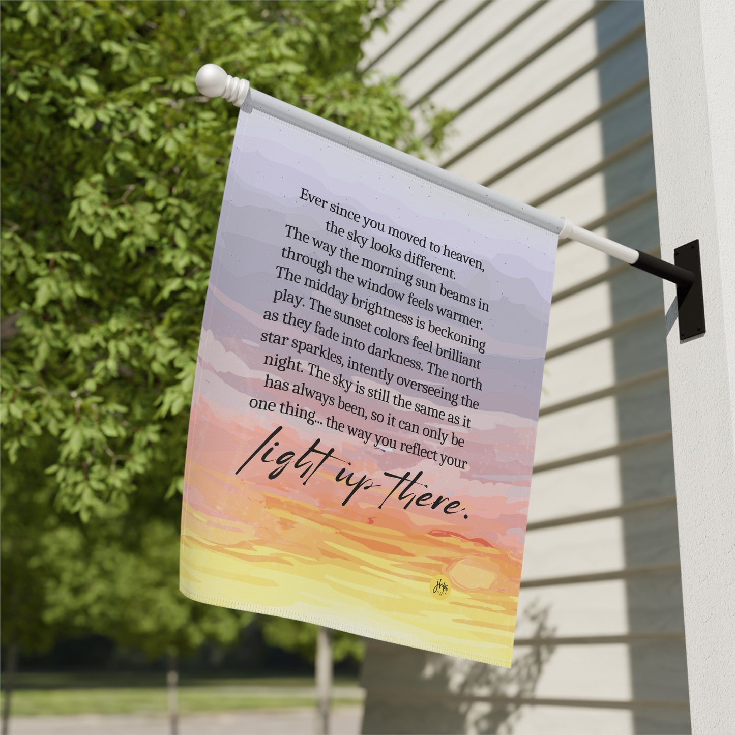 Memorial Garden Flag — "Light Up There" Sunset Tribute Banner
