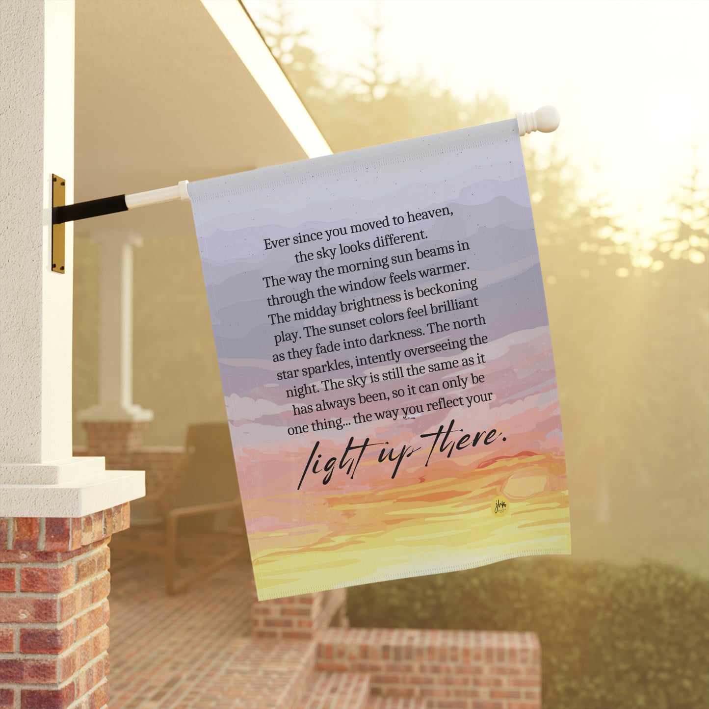 Memorial Garden Flag — "Light Up There" Sunset Tribute Banner