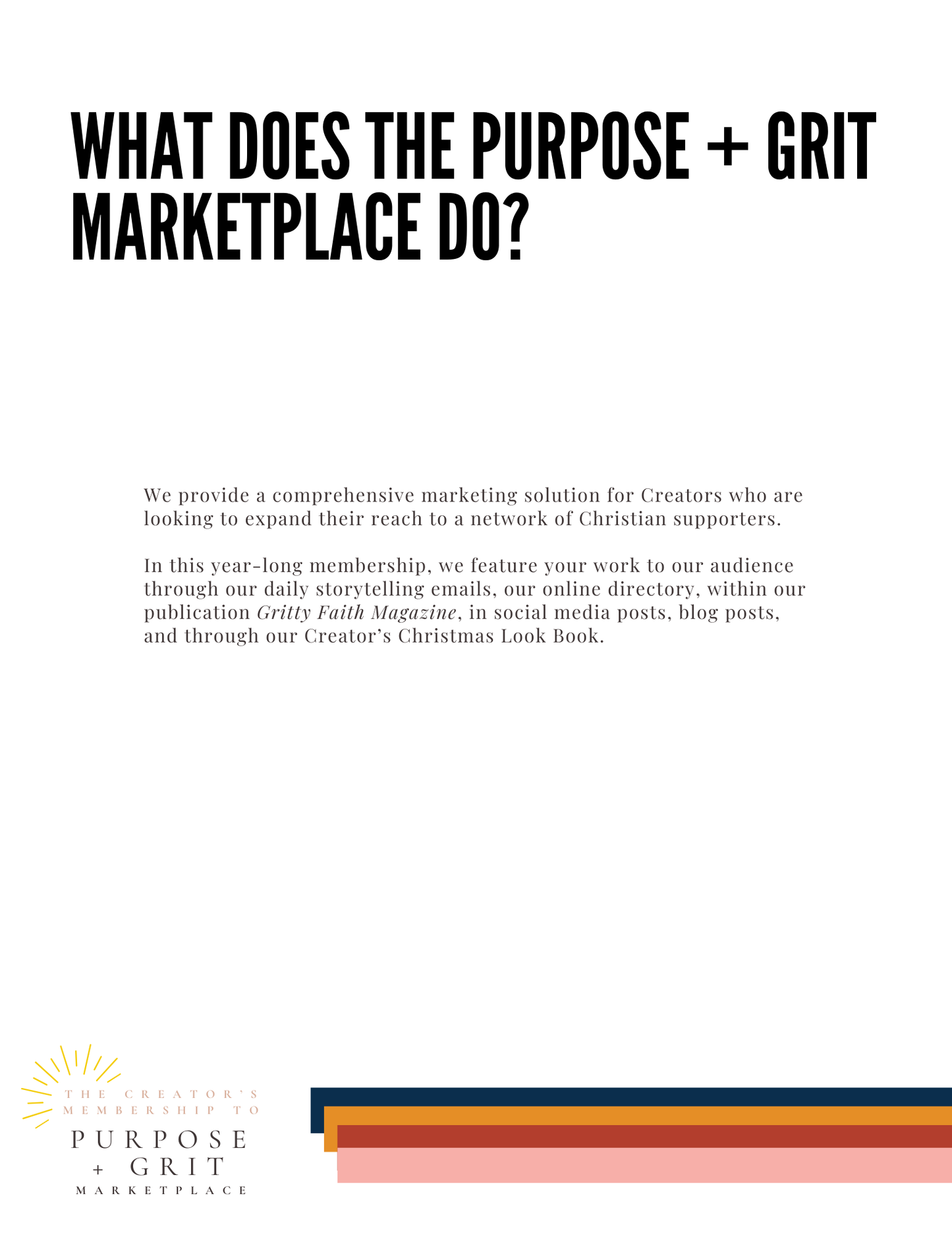 Creator’s Membership for the Purpose + Grit Marketplace