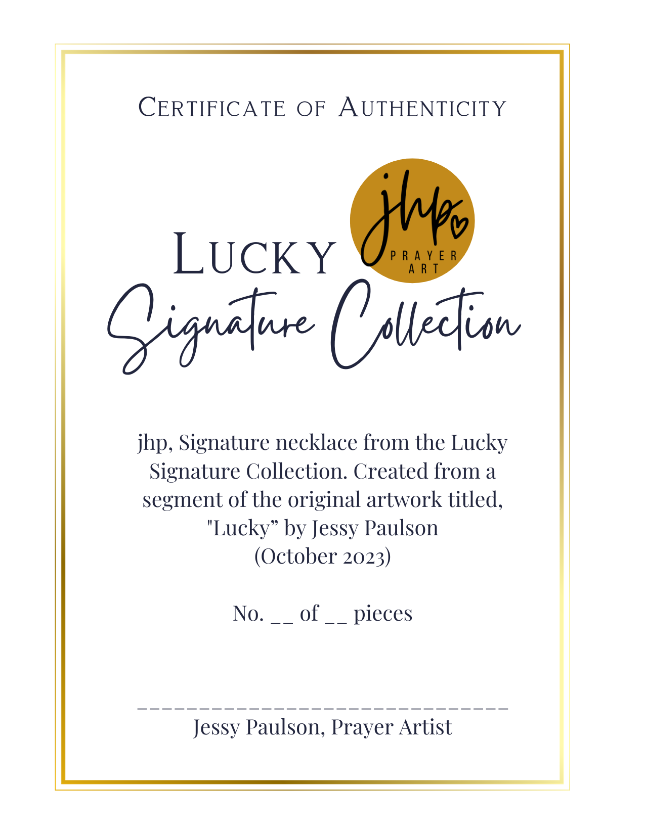 Lucky, a jhp Signature Necklace VIII