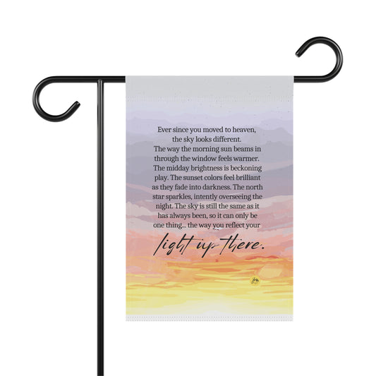 Memorial Garden Flag — "Light Up There" Sunset Tribute Banner
