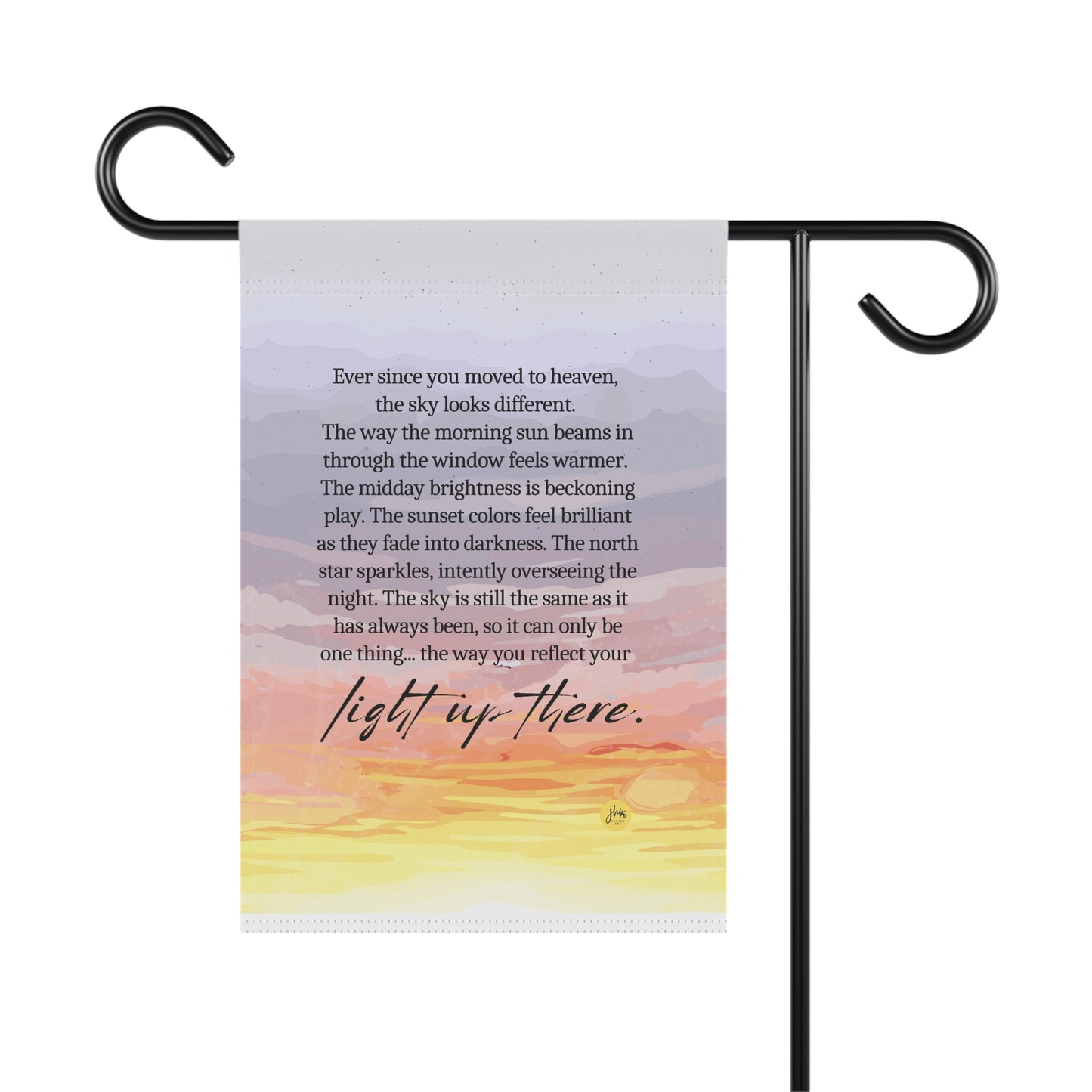 Memorial Garden Flag — "Light Up There" Sunset Tribute Banner
