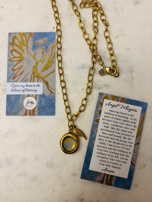 Angel Whispers, a jhp Prayer Art original Signature Necklace (1)