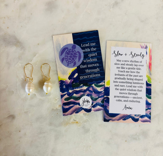 Slow + Steady Pearl Drop Earrings