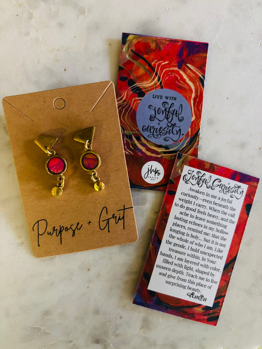 "Joyful Curiosity" – A jhp, Prayer Art Signature Original Earrings (3)