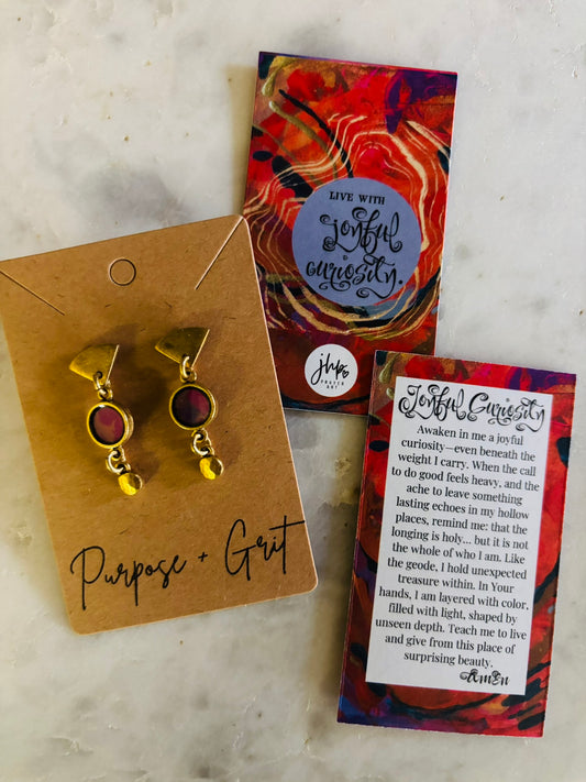 "Joyful Curiosity" – A jhp, Prayer Art Signature Original Earrings (4)