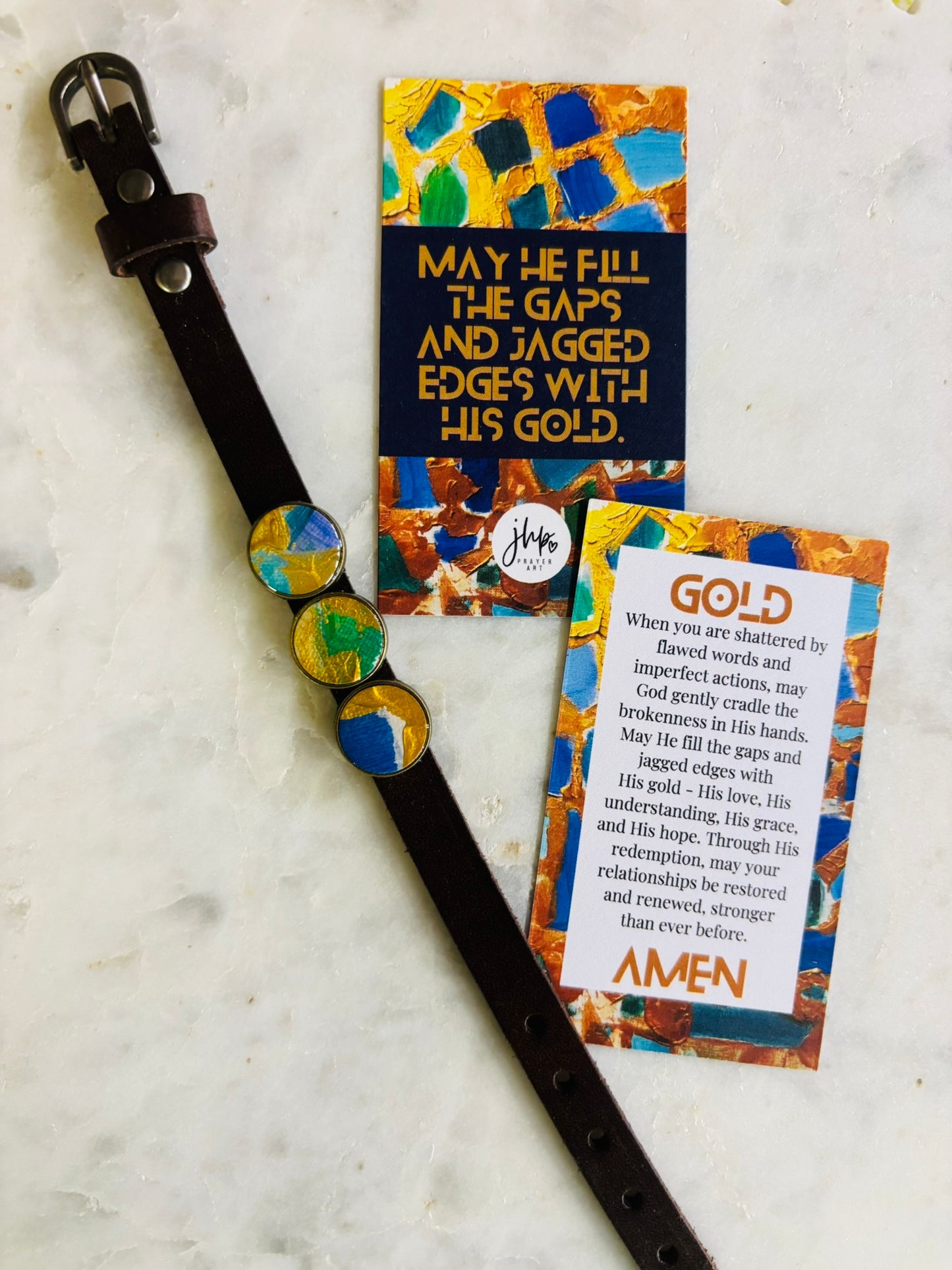"Gold" – A jhp, Prayer Art Signature Original Bracelet (1)