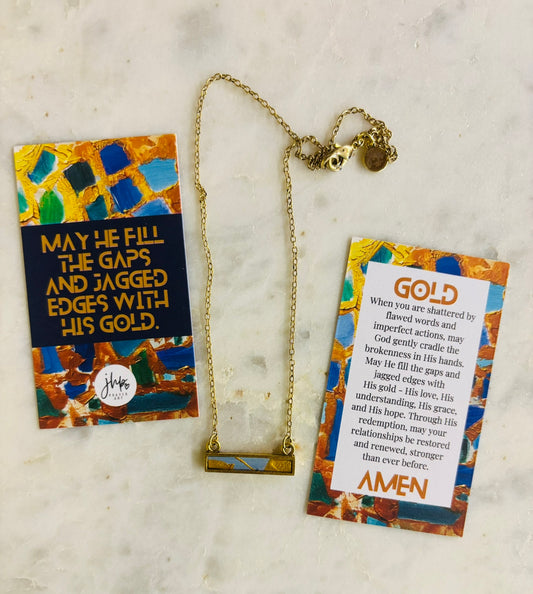 "Gold" – A jhp, Prayer Art Signature Original Necklace (1)
