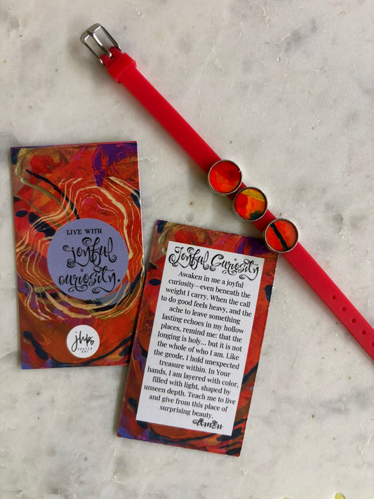 "Joyful Curiosity" – A jhp, Prayer Art Signature Original Slide Bracelet (1)