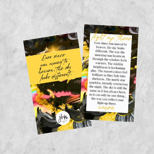 Light Up There Prayer Card