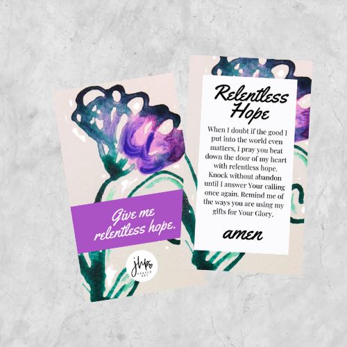 Relentless Hope Prayer Card