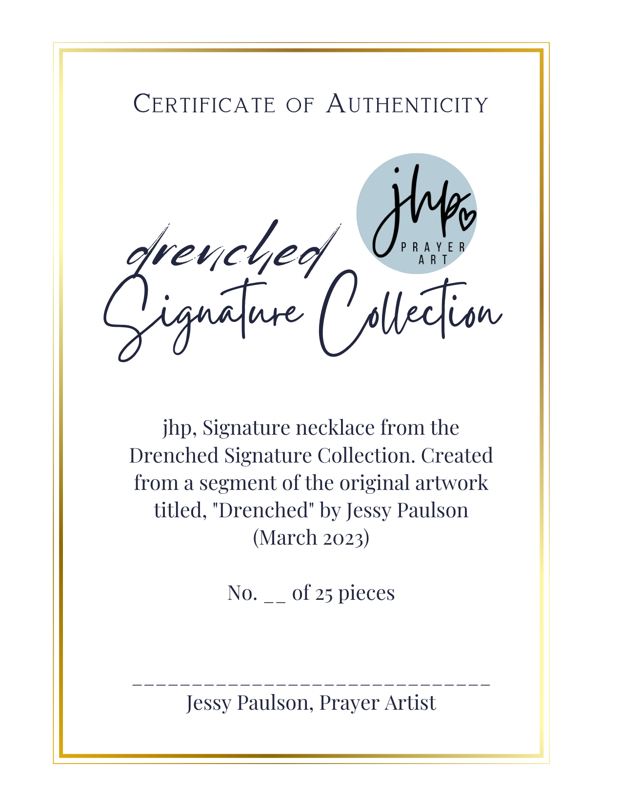 Drenched, a jhp Signature Necklace XIX