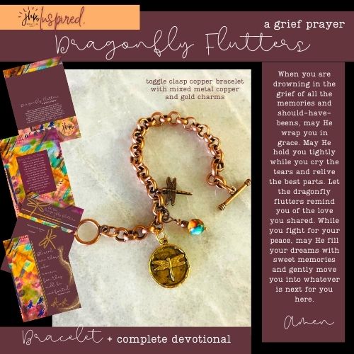 Dragonfly Flutters Copper Bracelet by jhp, Inspired