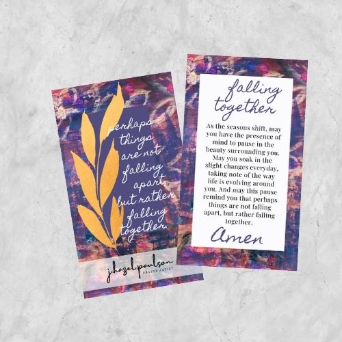 Falling Together Prayer Card
