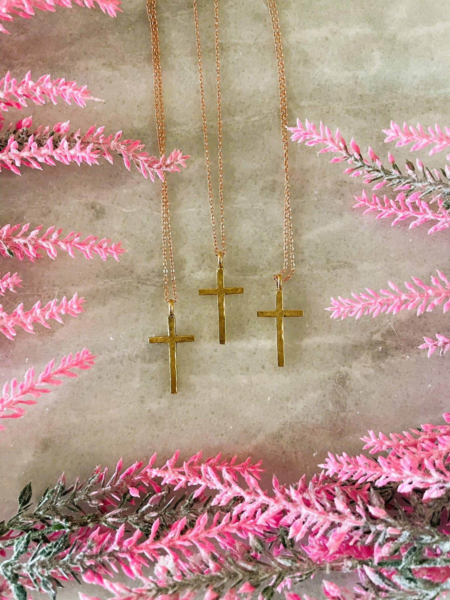 On the Cross 18" Mixed Metal Necklace by jhp, Inspired