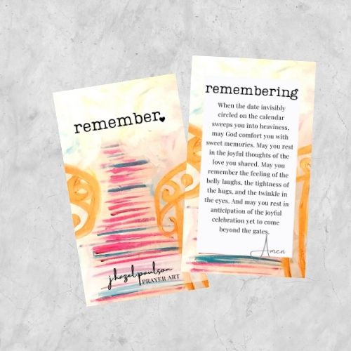 Remembering Prayer Card